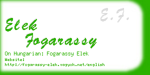 elek fogarassy business card